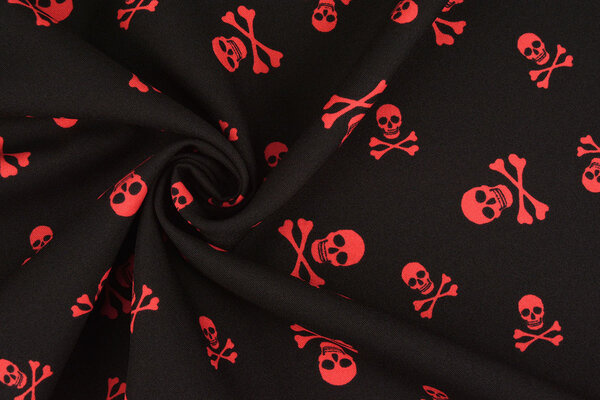 Bi-Stretch Printed Pirate Skull Red