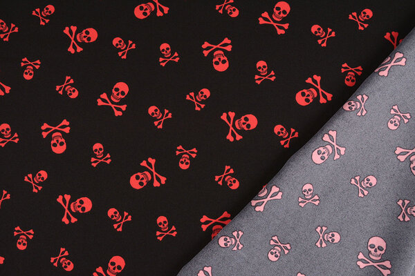 Bi-Stretch Printed Pirate Skull Red
