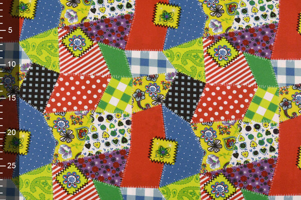 Bi-Stretch bedrucktes Patchwork Multi Color