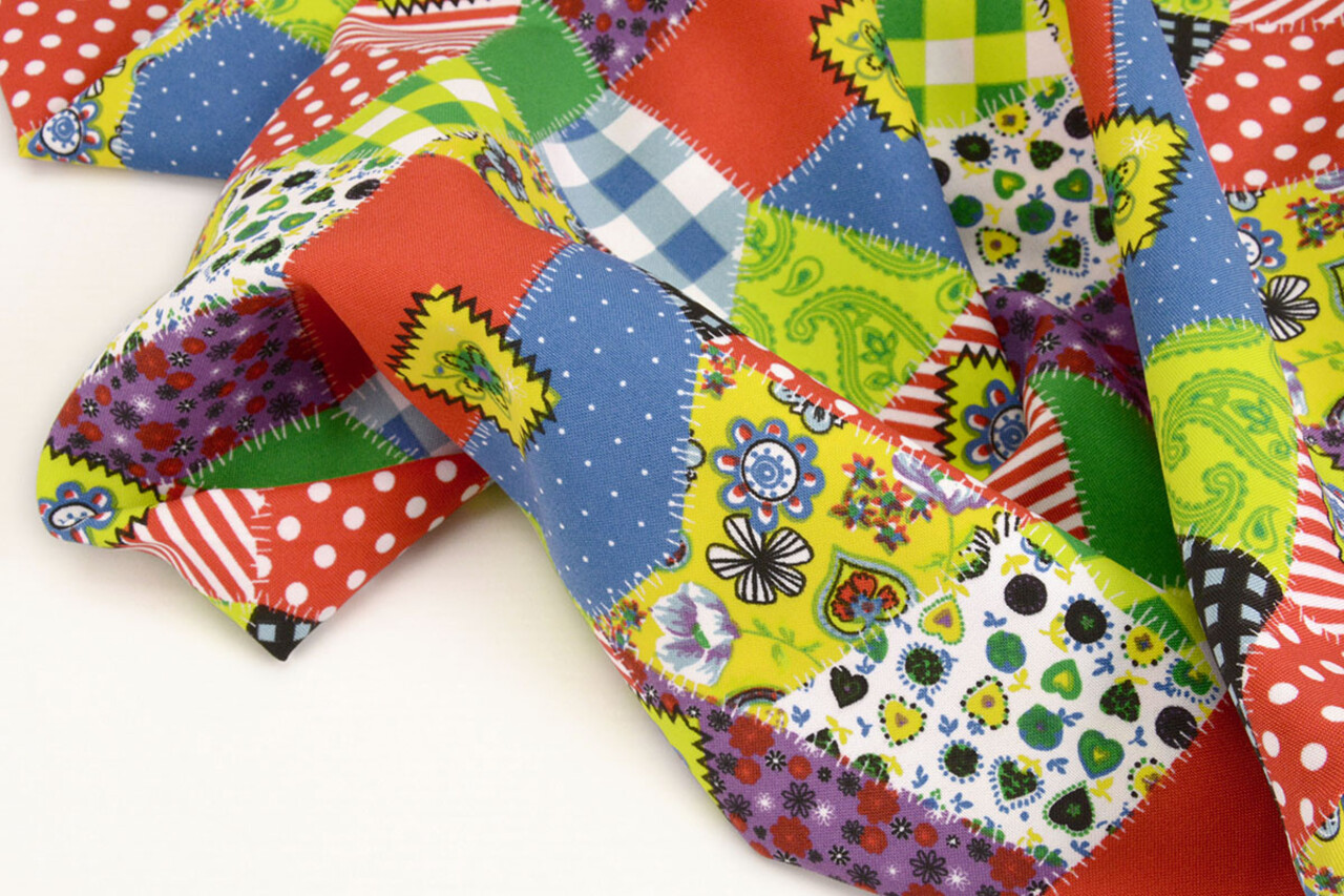Bi-Stretch bedrucktes Patchwork Multi Color