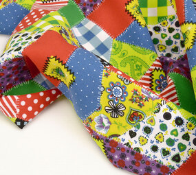 Bi-Stretch Printed Patchwork Multi Color