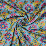 Tejido de Sudadera de Polar Alpino Robin Flores Azul Claro Tejido de Sudadera de Polar Alpino Robin Flores Azul Claro