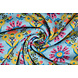 Tejido de Sudadera de Polar Alpino Robin Flores Azul Claro