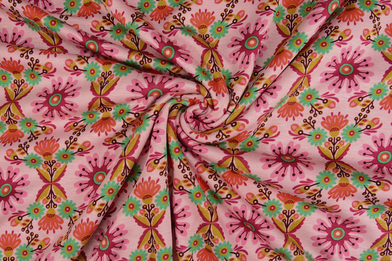 Jogging Alpenfleece Robin Flowers Light Pink