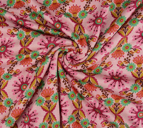 Sweatstoff Alpenfleece Robin Blumen Hellrosa Sweatstoff Alpenfleece Robin Blumen Hellrosa