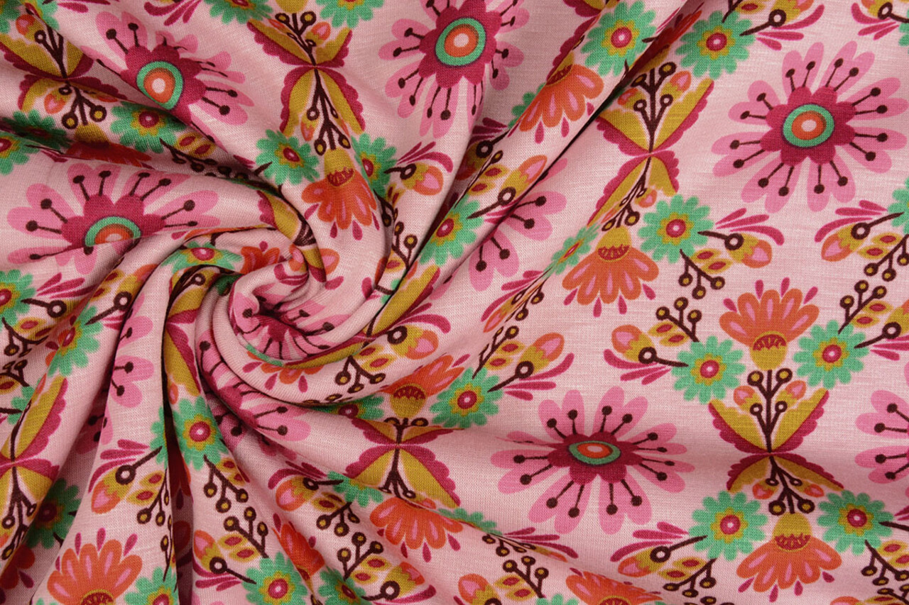 Jogging Alpenfleece Robin Bloemen Licht Roze