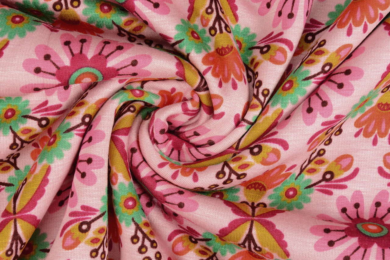 Jogging Alpenfleece Robin Bloemen Licht Roze