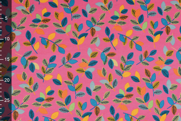 Jogging Alpenfleece Wende Leaves Fuchsia