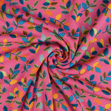 Jogging Alpenfleece Wende Leaves Fuchsia