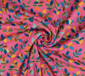 Jogging Alpenfleece Wende Leaves Fuchsia