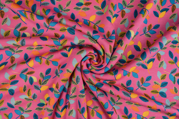 Jogging Alpenfleece Wende Leaves Fuchsia