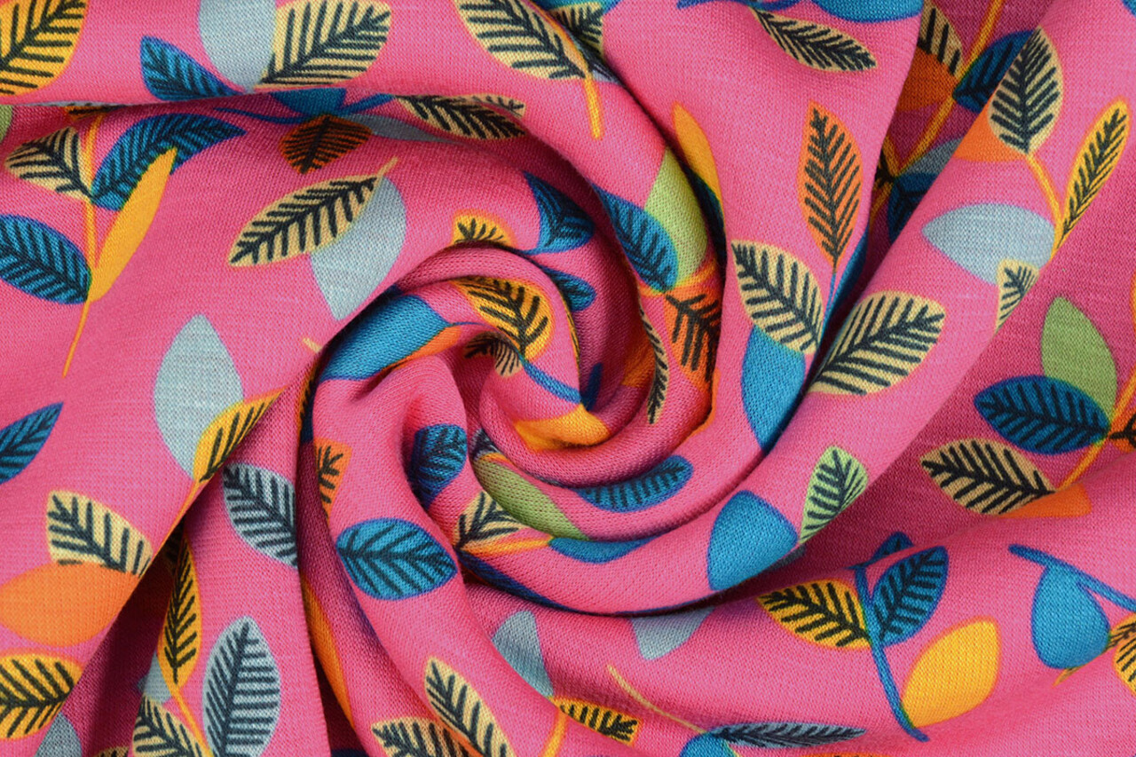 Jogging Alpenfleece Wende Leaves Fuchsia