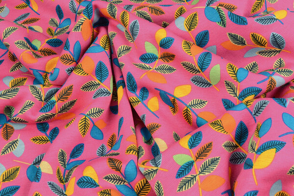 Jogging Alpenfleece Wende Leaves Fuchsia