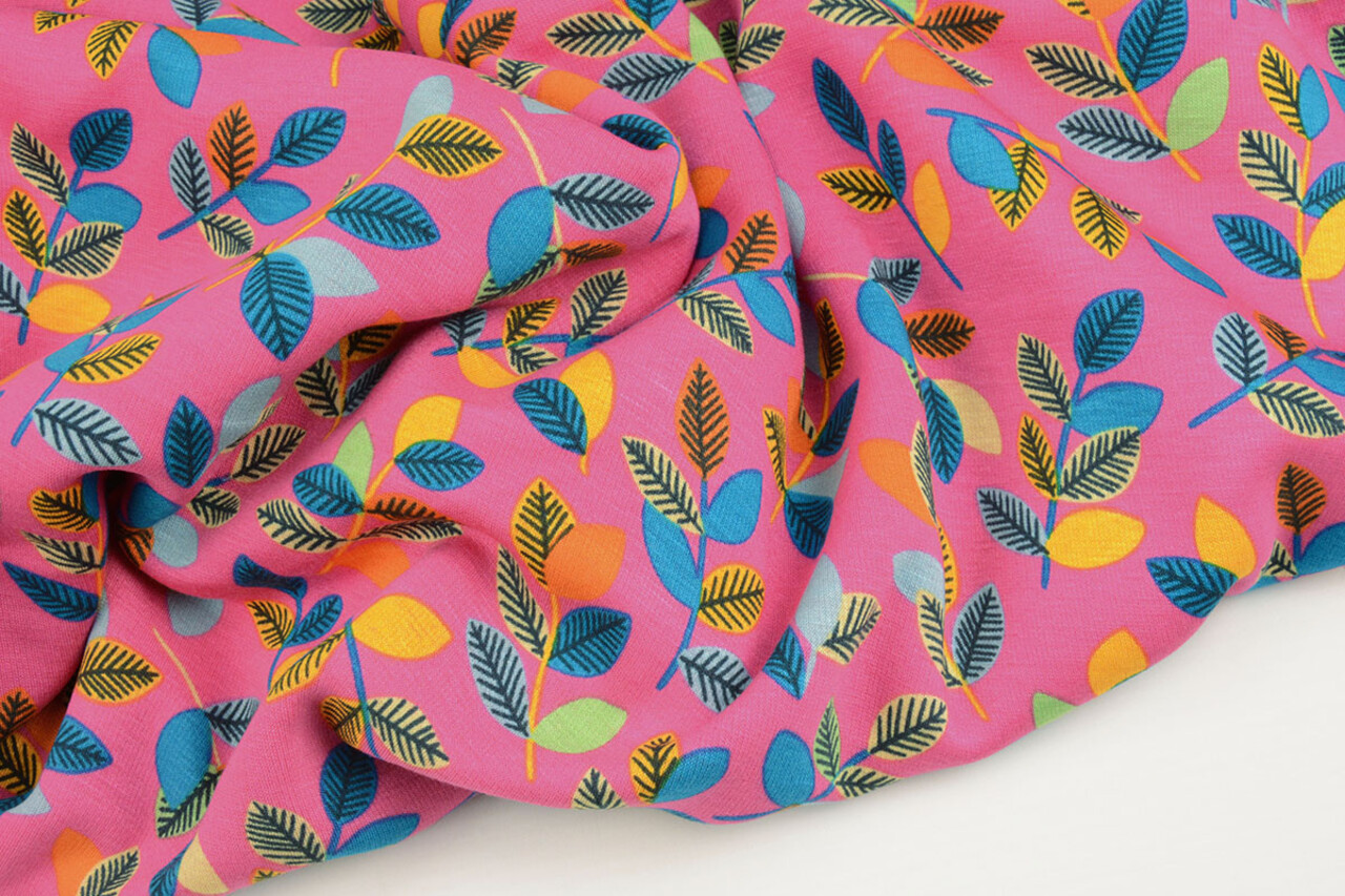 Jogging Alpenfleece Wende Leaves Fuchsia