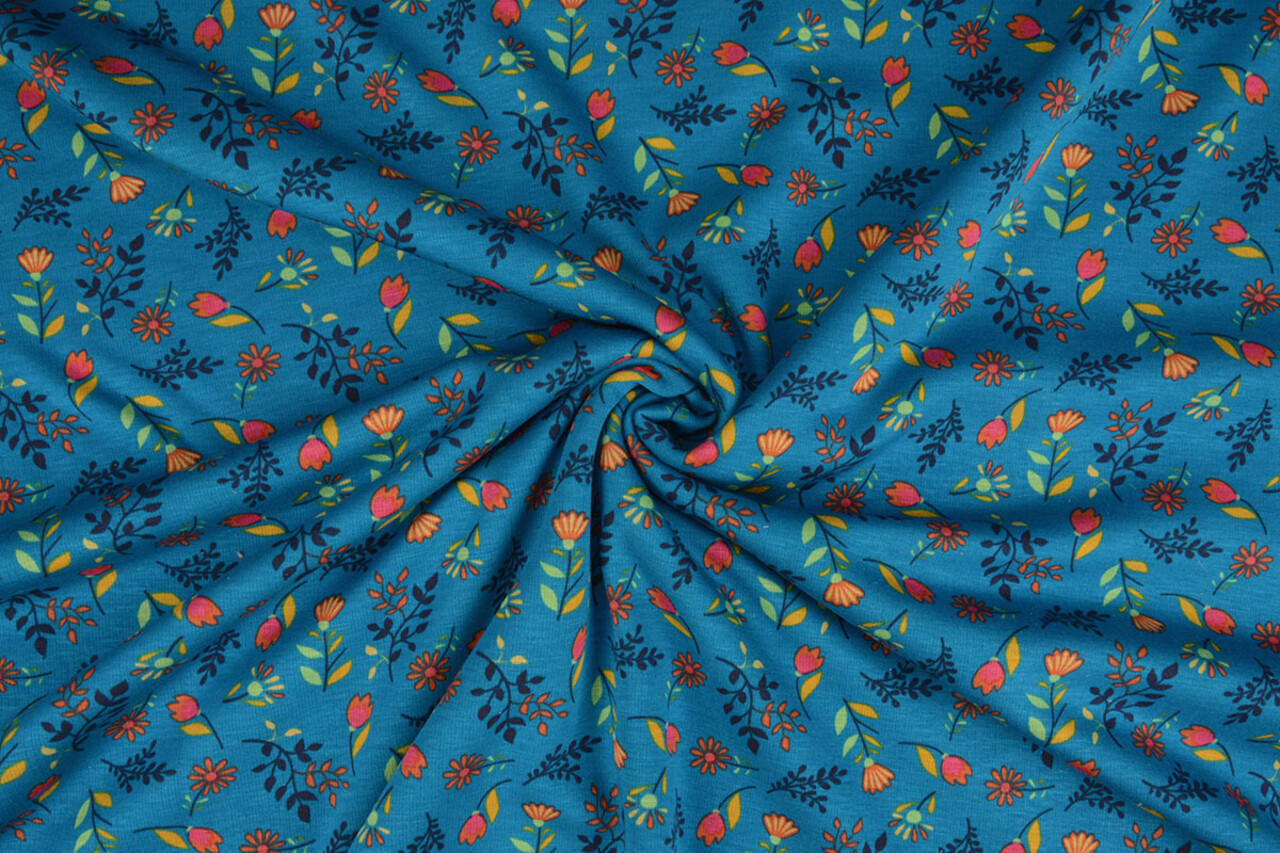 Jogging Alpenfleece Reva Bloemen Blauw