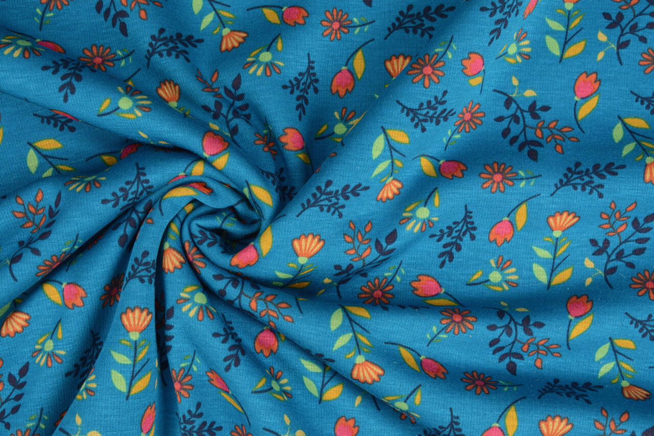 Jogging Alpenfleece Reva Bloemen Blauw