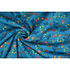 Tejido de Sudadera de Polar Alpino Reva Flores Azul Tejido de Sudadera de Polar Alpino Reva Flores Azul