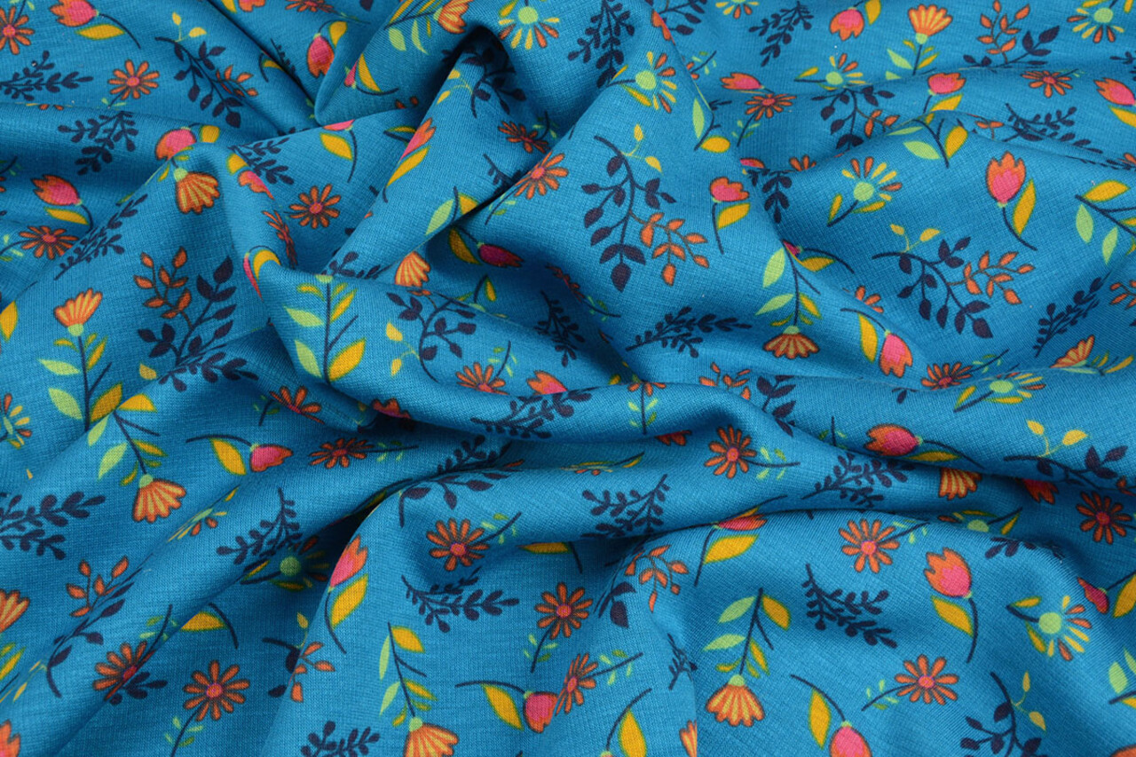 Jogging Alpenfleece Reva Bloemen Blauw