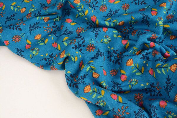 Jogging Alpenfleece Reva Bloemen Blauw