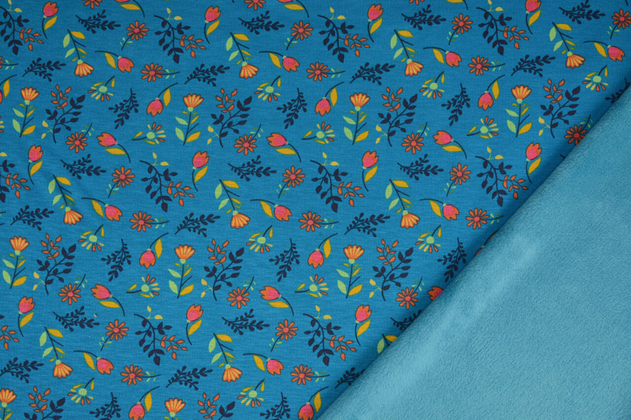 Felpa Alpenfleece Reva Fiori Blu