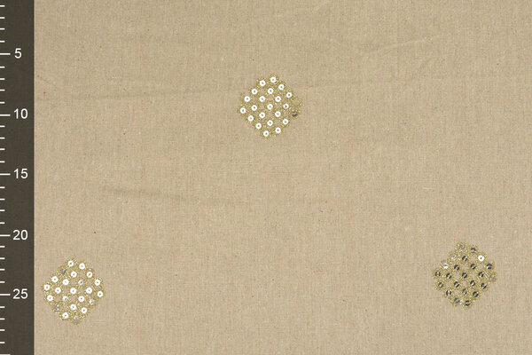 Lino Cotone Ricamato Paillettes Lux