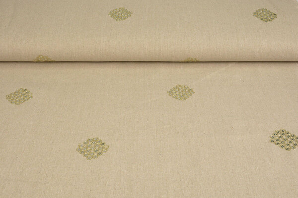 Linnen Katoen Geborduurd Pailletten Lux