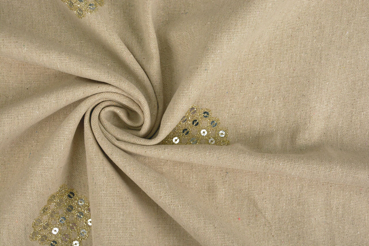 Lin Coton Brodé Paillettes Lux