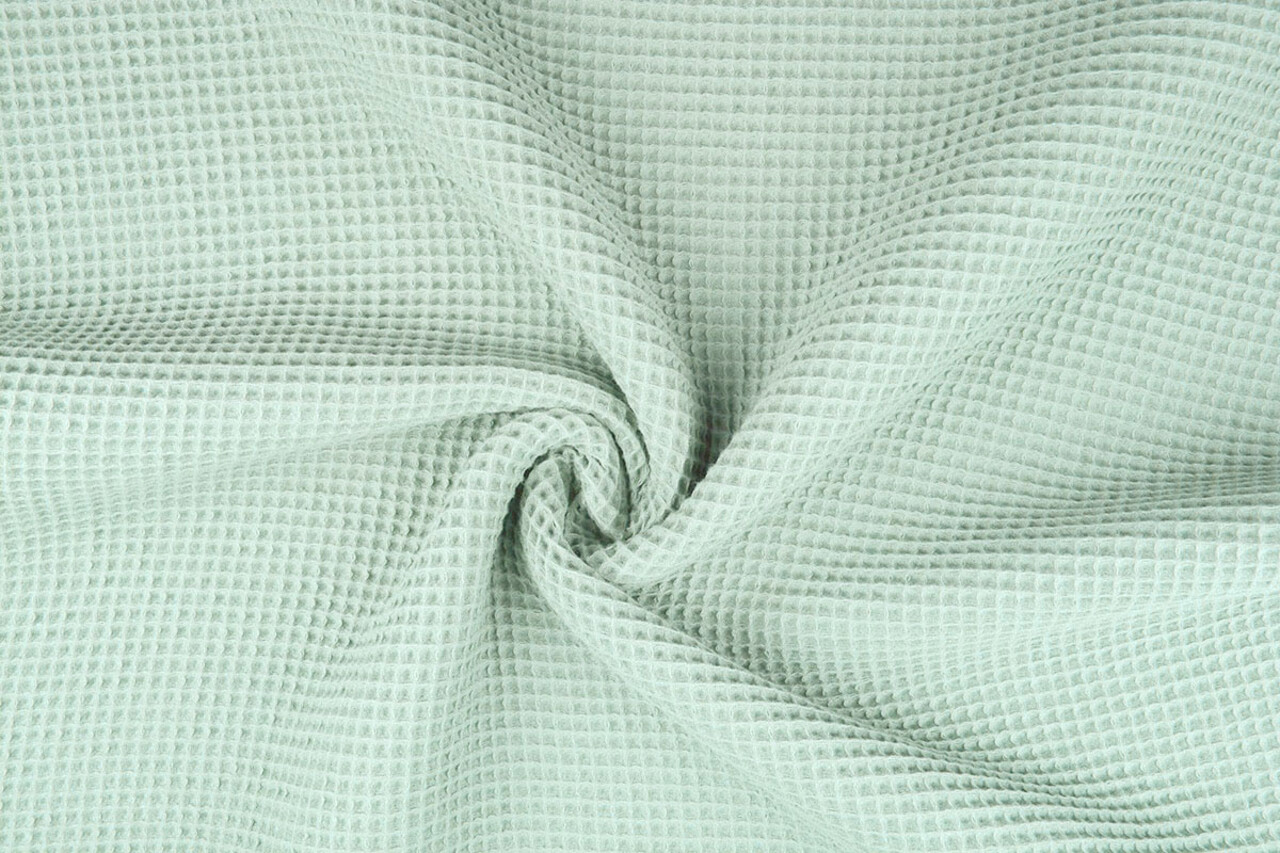 Oeko-Tex®  Waffelpiqué Baumwolle Hell Altgrün