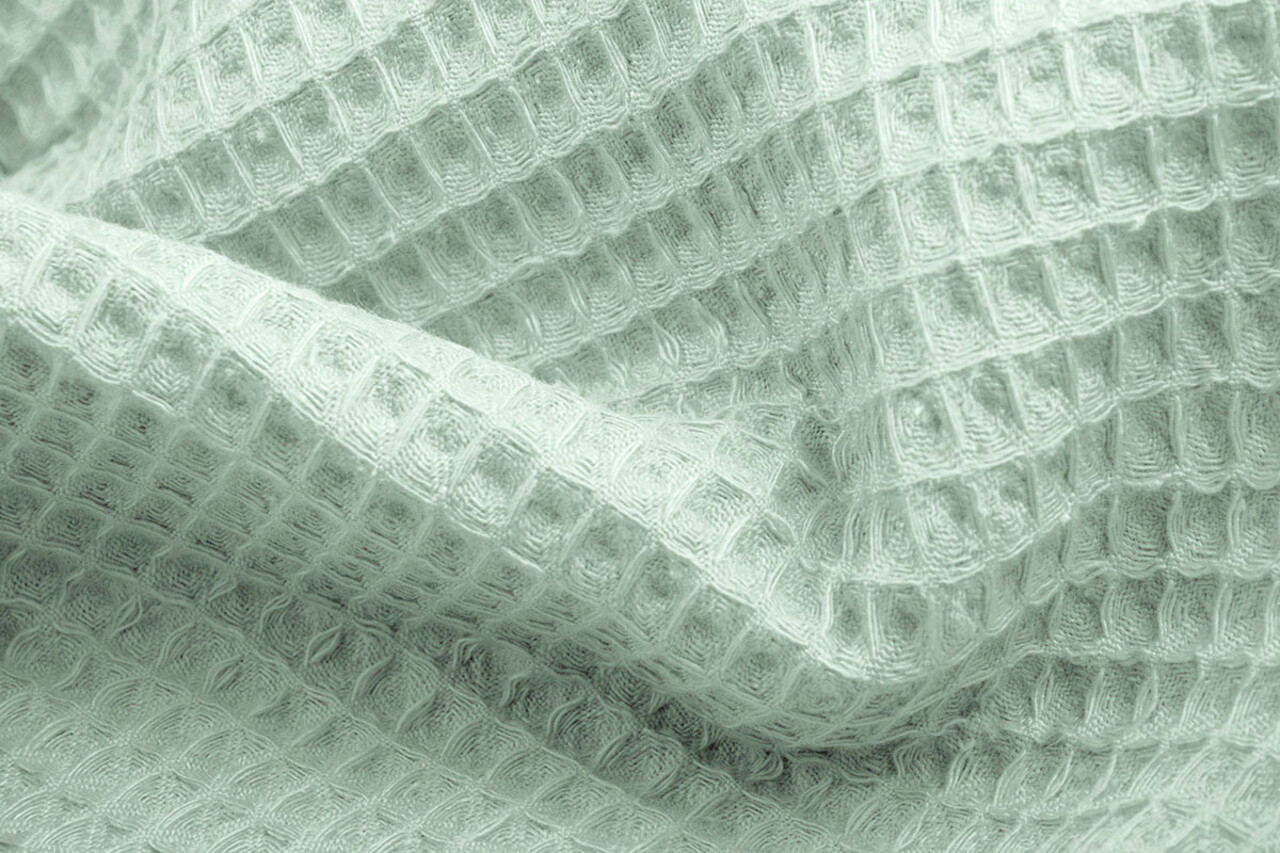 Oeko-Tex®  Waffelpiqué Baumwolle Hell Altgrün