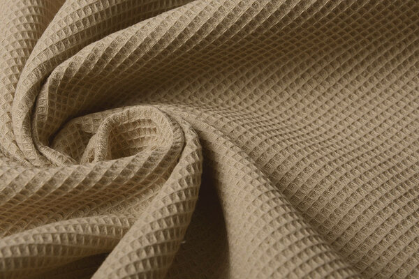 Oeko-Tex®  Mini Waffelpiqué Baumwolle Sand Oeko-Tex®  Mini Waffelpiqué Baumwolle Sand