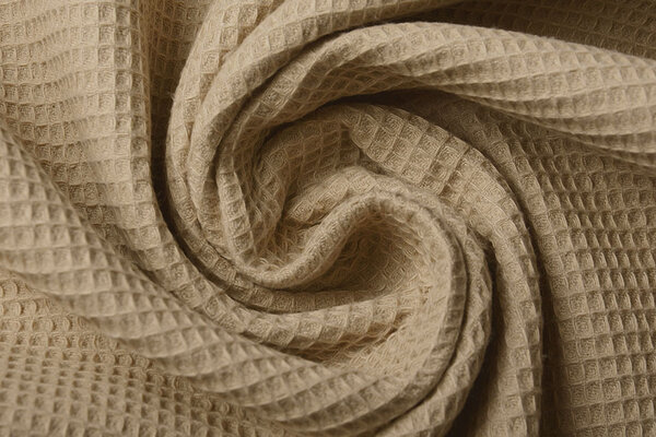 Oeko-Tex®  Mini Waffelpiqué Baumwolle Sand Oeko-Tex®  Mini Waffelpiqué Baumwolle Sand