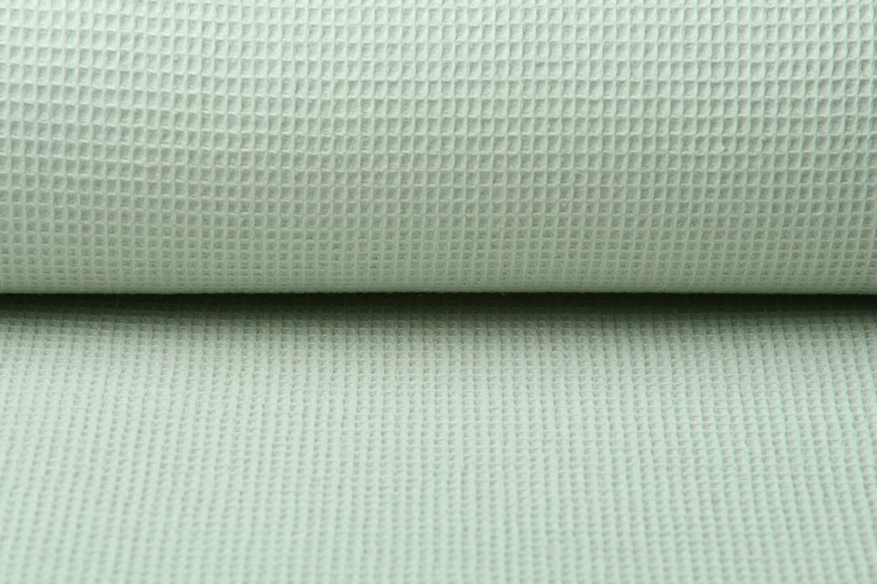 Oeko-Tex® Mini Wafel Katoen Licht Oud Groen Oeko-Tex® Mini Wafel Katoen Licht Oud Groen