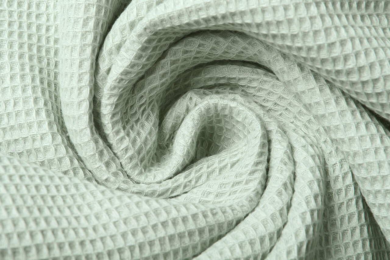 Oeko-Tex®  Mini Waffelpiqué Baumwolle Hell Altgrün Oeko-Tex®  Mini Waffelpiqué Baumwolle Hell Altgrün