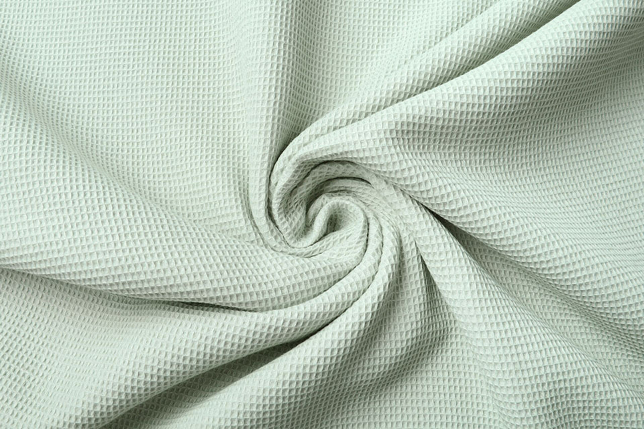 Oeko-Tex® Mini Wafel Katoen Licht Oud Groen Oeko-Tex® Mini Wafel Katoen Licht Oud Groen