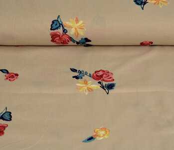 100% Cotton Voile Embroidered Rosy Sand