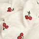 100% Cotton Voile Embroidered Cherry Off-White