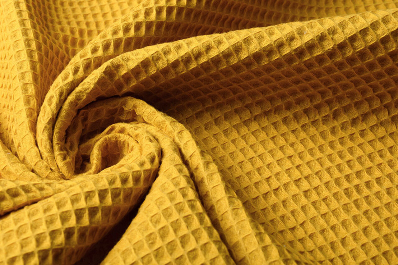 Oeko-Tex®  Waffelpiqué Baumwolle Ocker