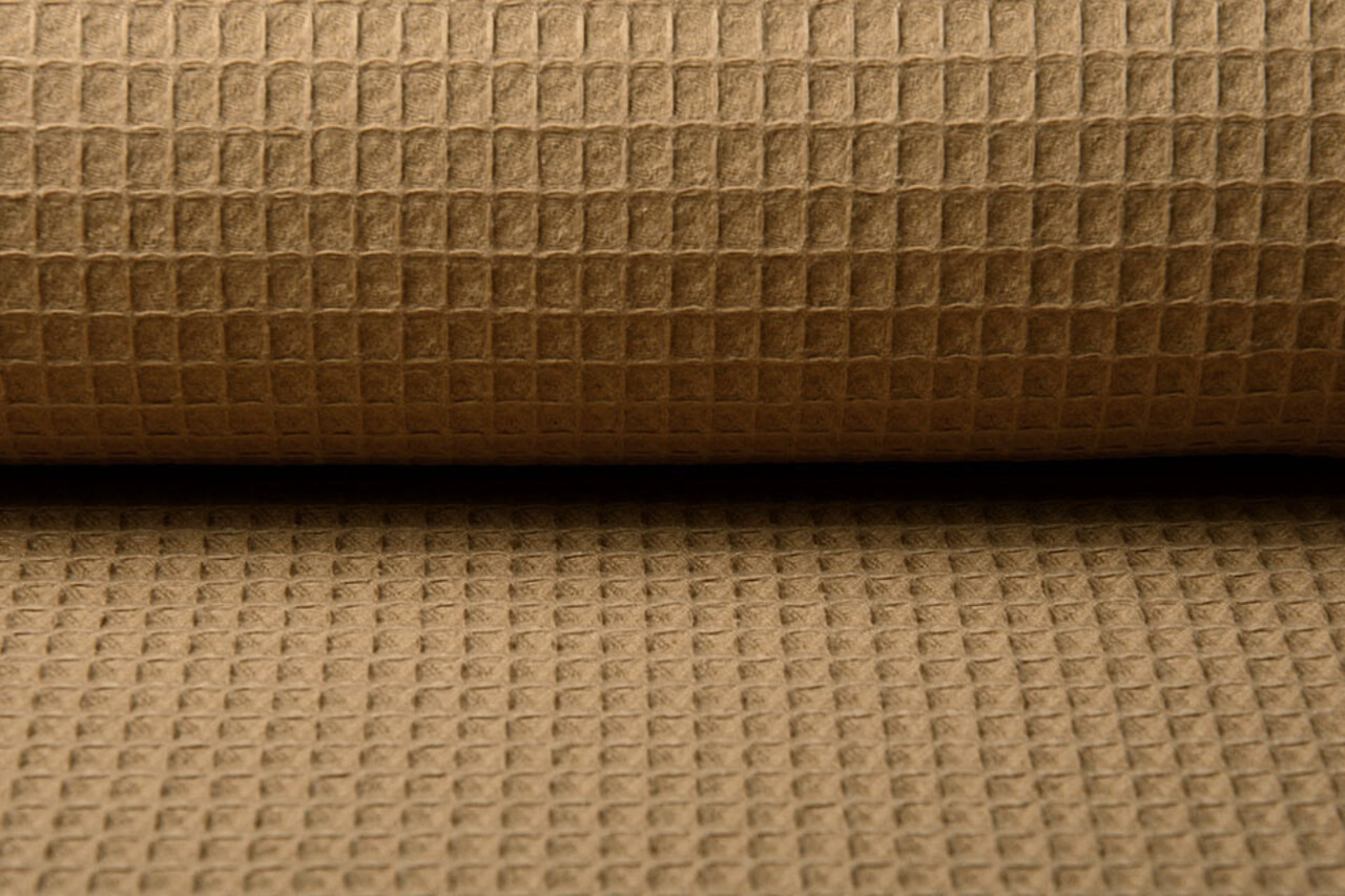Oeko-Tex®  Waffelpiqué Baumwolle Mokka Braun