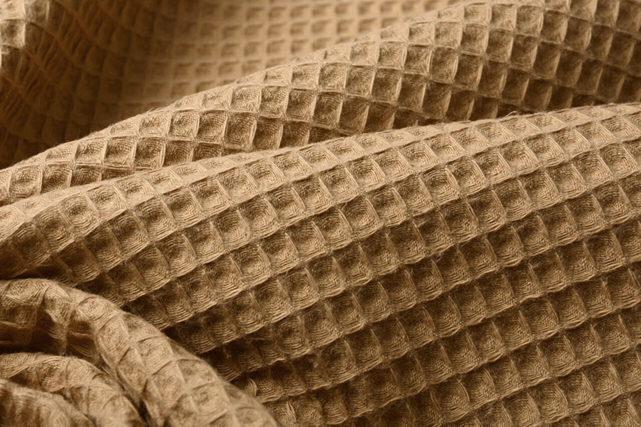 Oeko-Tex®  Waffelpiqué Baumwolle Mokka Braun