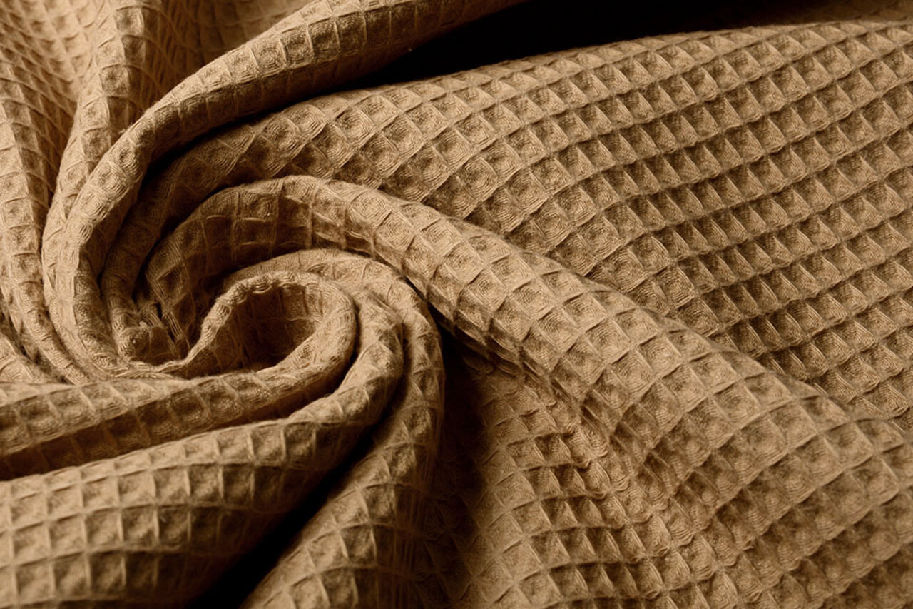 Oeko-Tex®  Waffle Pique Fabric Mocha Brown