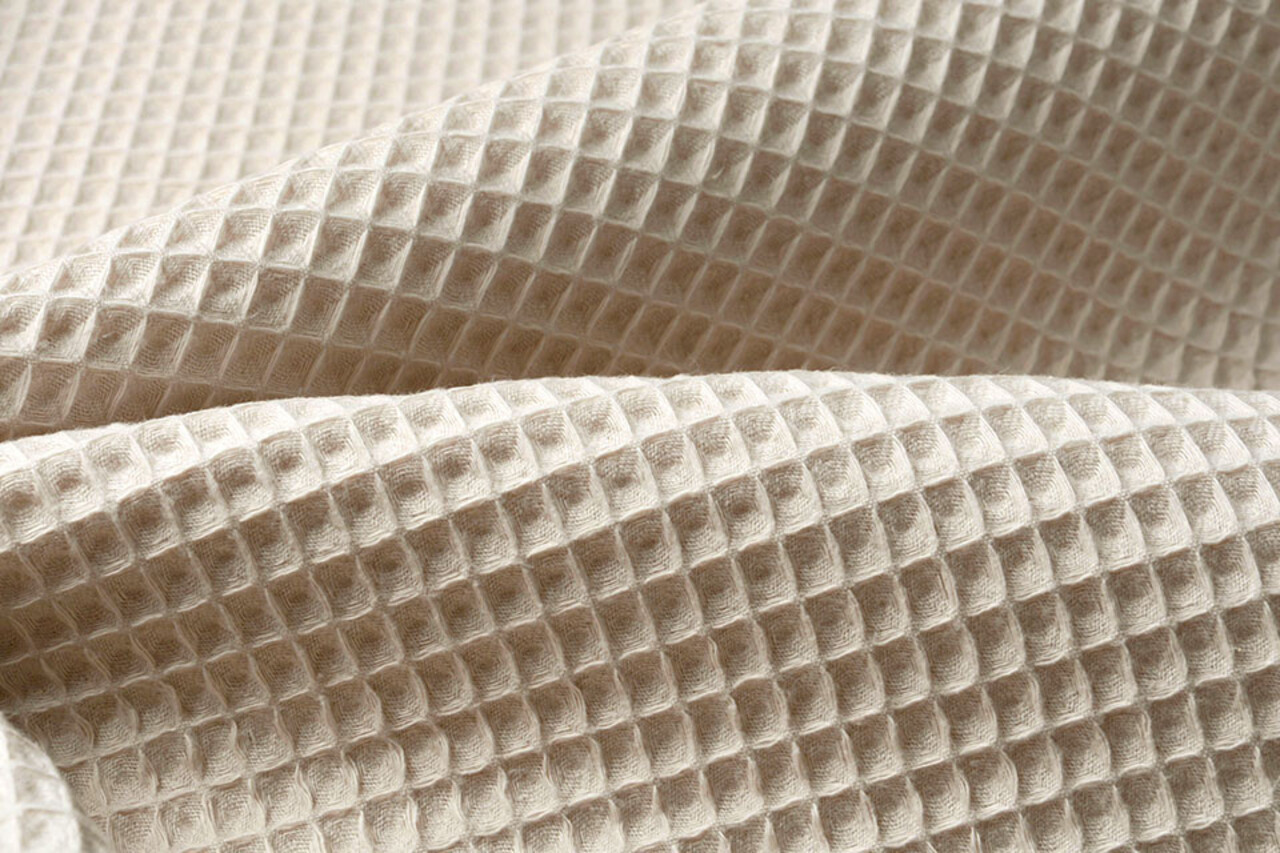 Oeko-Tex®  Waffelpiqué Baumwolle HellBeige