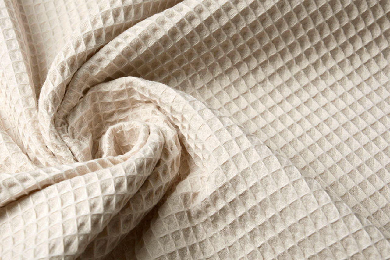 Oeko-Tex®  Waffelpiqué Baumwolle HellBeige
