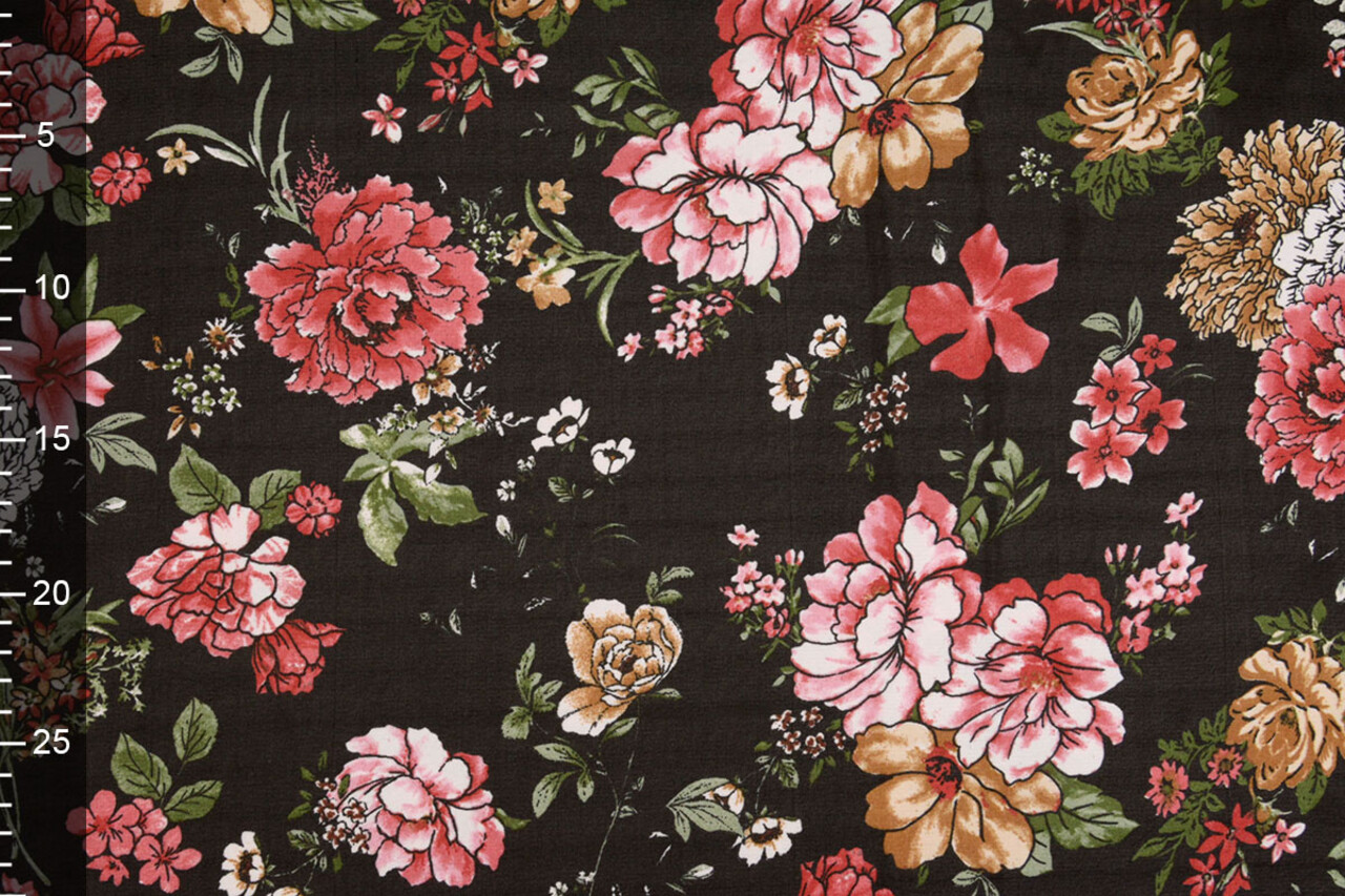 Chiffon Bedruckt Keet Schwarz