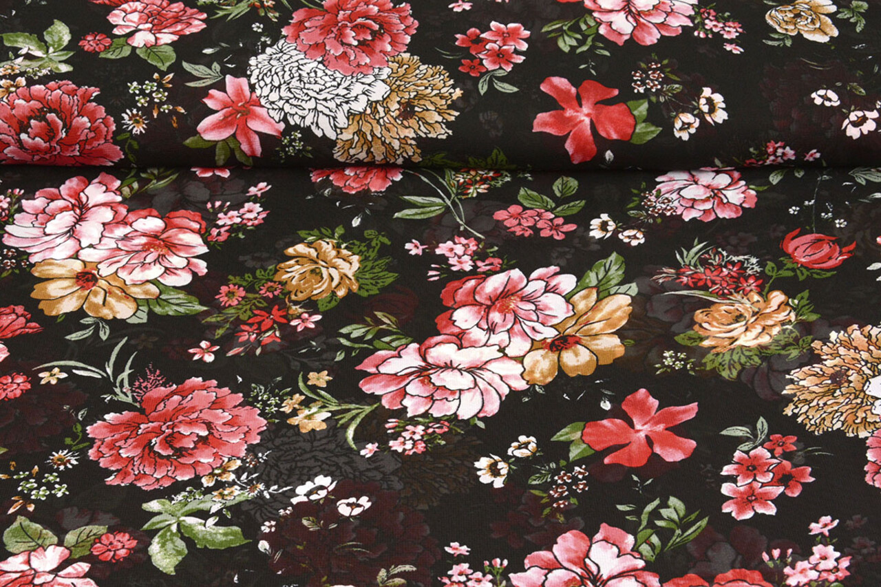 Chiffon Bedruckt Keet Schwarz Chiffon Bedruckt Keet Schwarz