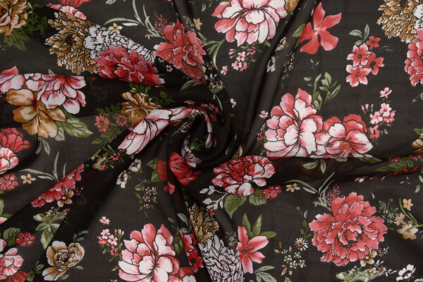 Chiffon Bedruckt Keet Schwarz Chiffon Bedruckt Keet Schwarz