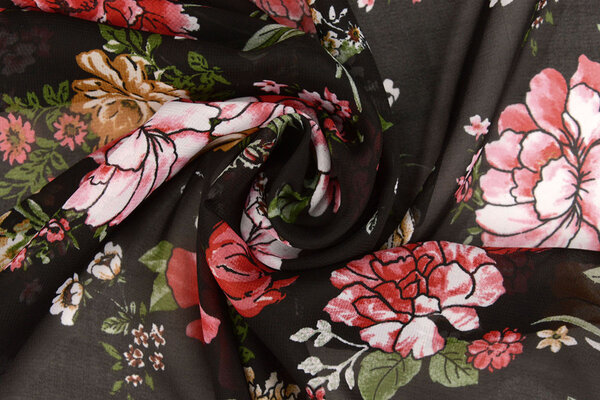 Chiffon Bedruckt Keet Schwarz Chiffon Bedruckt Keet Schwarz