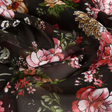 Chiffon Bedrukt Keet Zwart Chiffon Bedrukt Keet Zwart