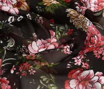 Chiffon Printed Keet Black