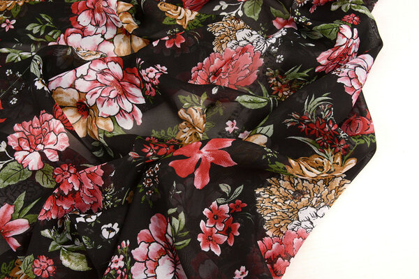Chiffon Bedruckt Keet Schwarz Chiffon Bedruckt Keet Schwarz
