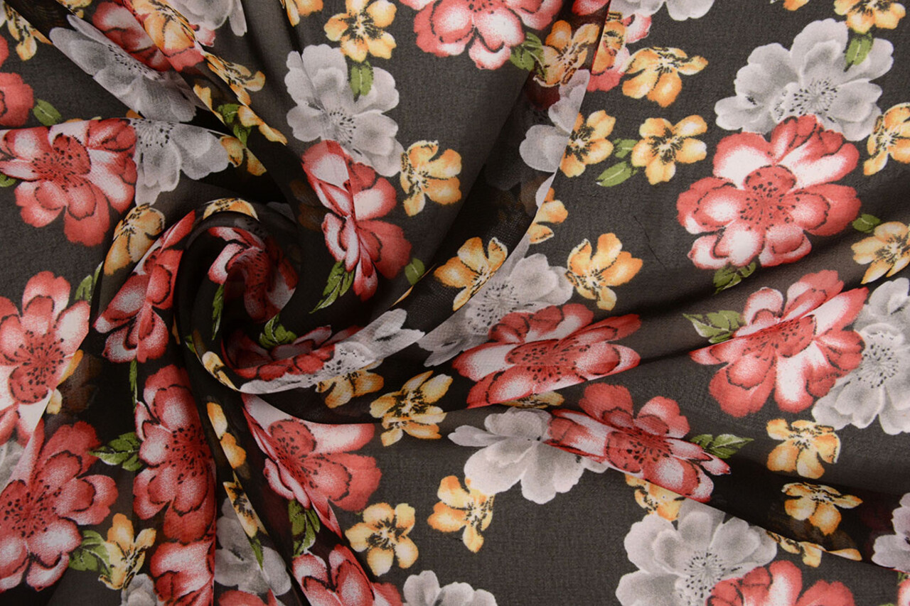 Chiffon Printed Bregje Black Chiffon Printed Bregje Black